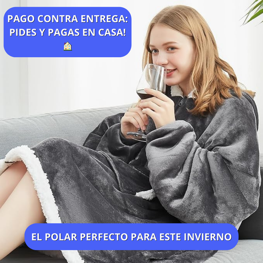 Poleron Sherpa De Polar Con Capucha Para Invierno